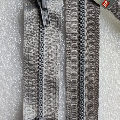 Fermeture eclair double curseur séparable gris 55cm eclair-prestil z68