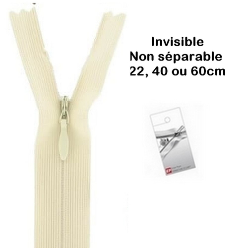 Fermeture invisible blanc cassé 22cm eclair prym z41