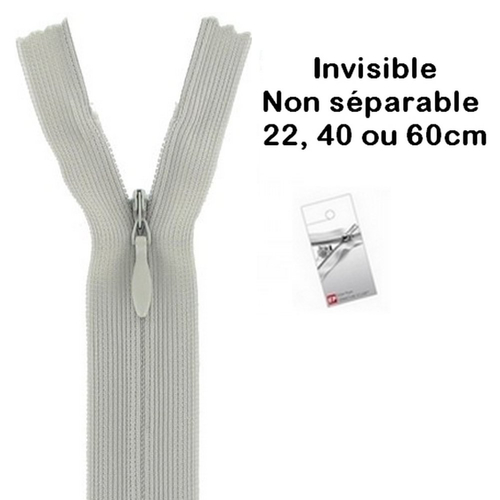 Fermeture invisible gris clair 22cm eclair prym z41