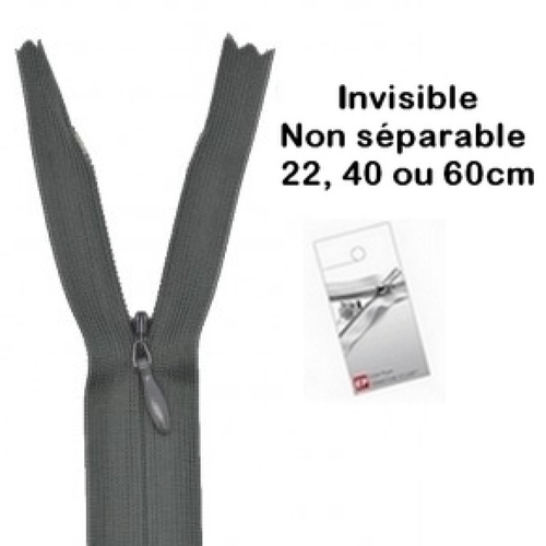 Fermeture invisible gris anthracite 22cm eclair prym z41