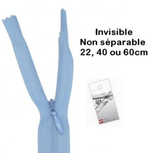 Fermeture invisible bleu ciel 22cm eclair prym z41