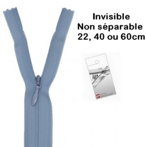 Fermeture invisible bleu gris 40cm eclair prym z41