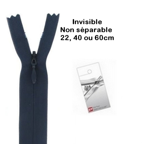 Fermeture invisible bleu marine 60cm eclair prym z41