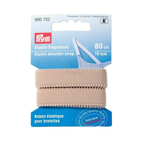 Ruban élastique pour bretelles, 15mm, beige, 80cm prym 990732