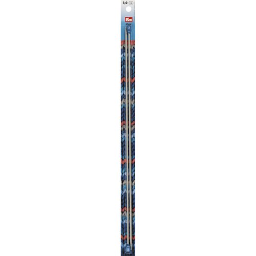 Aiguilles à tricoter à boule aluminium n°3 40cm prym 191474