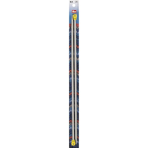 Aiguilles à tricoter à boule aluminium n°6 40cm prym 191480