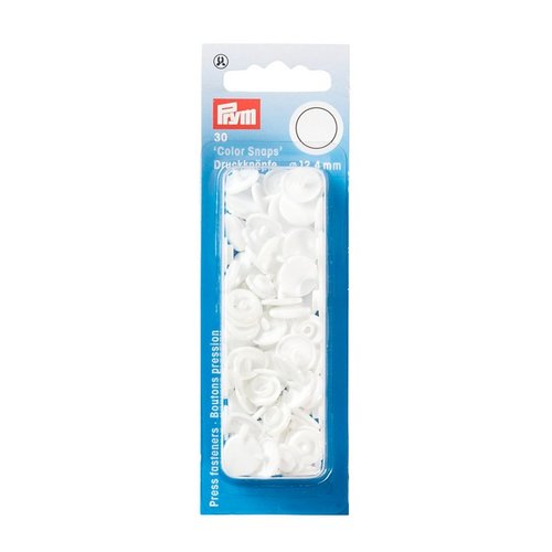 30 boutons pression prym rond blanc color snaps 393103