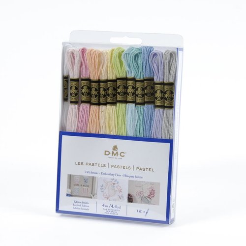 Mouliné dmc assortiment de 12 échevettes couleurs pastels