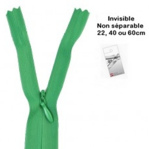 Fermeture invisible vert emeraude 60cm eclair prym z41