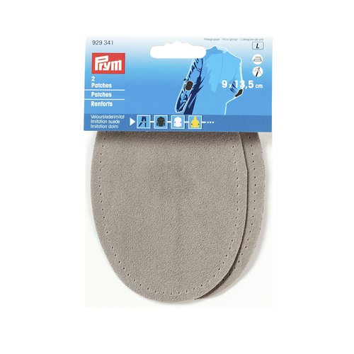 Renfort coude genou 9x13.5cm gris clair thermocollant et/ou à coudre prym 929341
