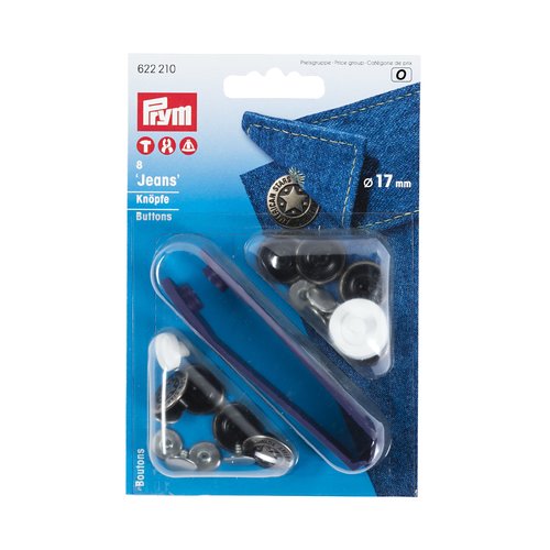 Boutons pour jeans à river sans couture 17mm  american star vieil argent prym 622210