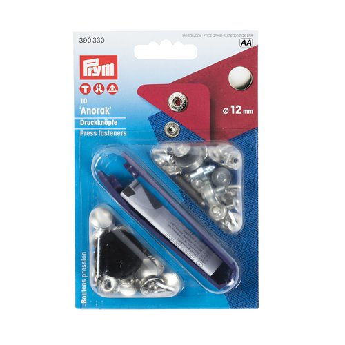 10 boutons pression métal argent 12mm prym  390330