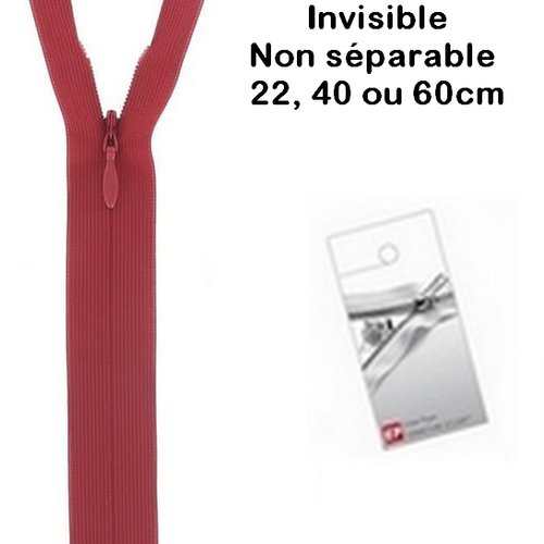 Fermeture invisible rouge 40cm eclair prym z41