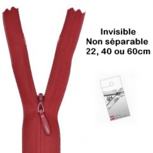 Fermeture invisible rouge foncé carmin 40cm eclair prym z41