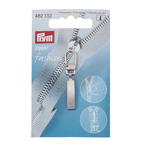 Tirette pour fermeture eclair prym - modèle classic argent mat 482132