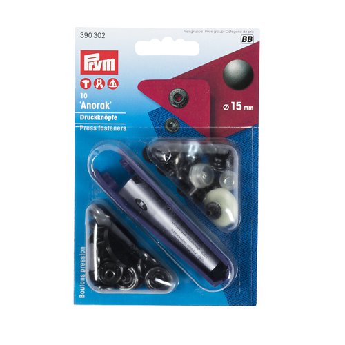 Bouton pression métal bruni 15 mm anorak prym 390302