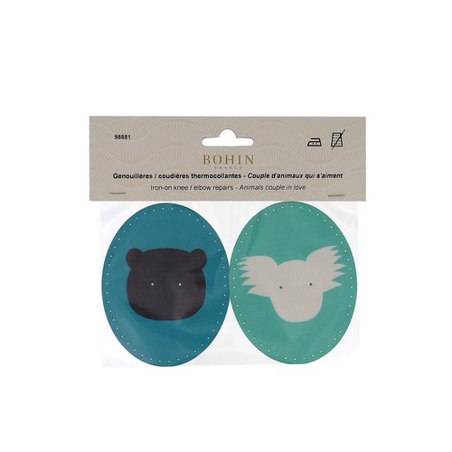 Renforts coudes et genoux thermocollants pour enfants ourson/koala bohin 98881