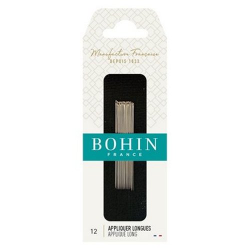 15 aiguilles à coudre longues "à appliquer" n°12 bohin 00625