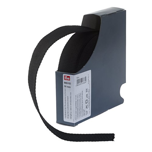 10m sangle noire pour sacs de randonnées largeur 30mm prym 965152