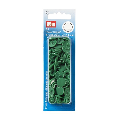 30 boutons pression prym rond vert herbe color snaps 393151