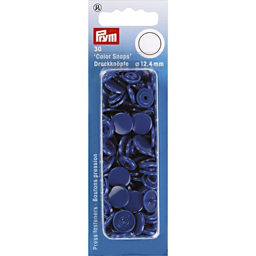 30 boutons pression prym rond bleu royal color snaps 393116