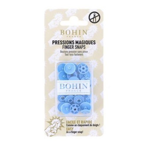 Pressions magiques boutons pression sans pince 13 mm bleu ciel bohin 71753