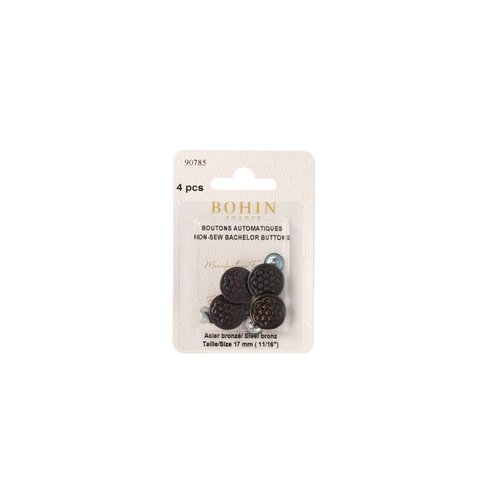 Boutons de jeans clipsables 17 mm argenté bohin 90785