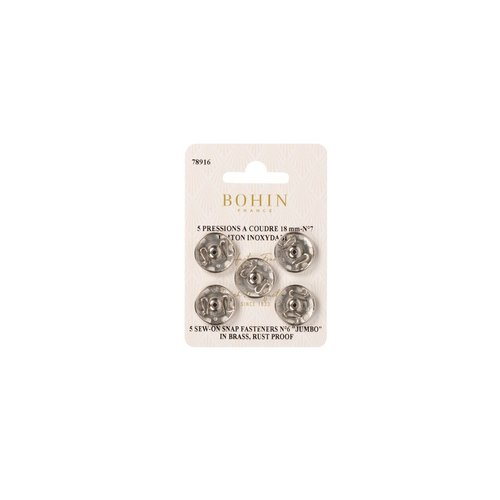 Pression à coudre 18 mm argent bohin 78916
