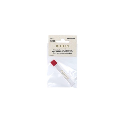 Recharge de mines pour crayon craie x 6 blanc bohin 91478