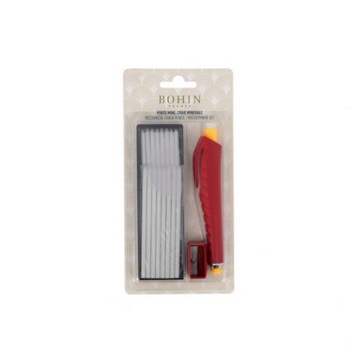 Crayon craie porte-mine + 16 mines blanches ø 3,8 mm bohin 91489