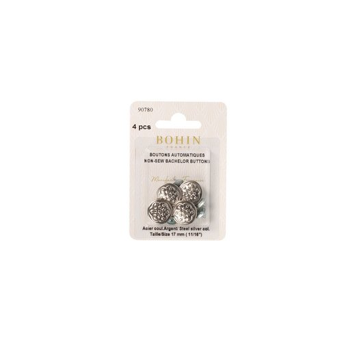 Bouton automatique jeans à visser - étoile - argent - 17mm  bohin 90780