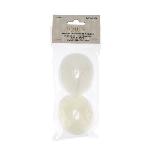 Bande auto-agrippante 20mm blanc à coudre bohin 62505