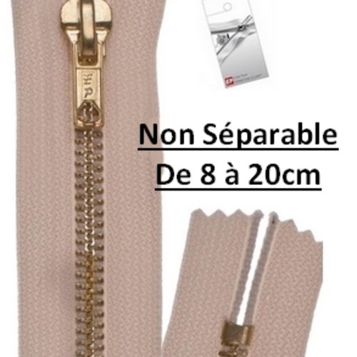 Fermeture eclair métal beige antilope 8cm non séparable pour jean's de la marque eclair prym z14