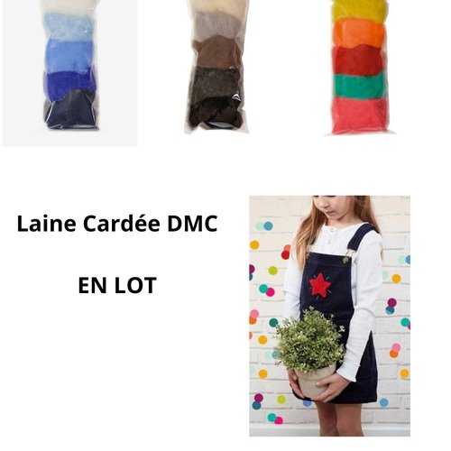 Laine cardée dmc art470 lot de 3 paquets