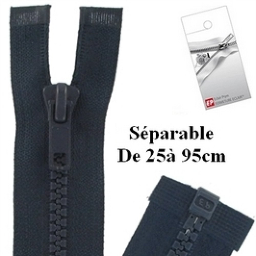 Fermeture eclair 50cm marine séparable pour blouson de la marque eclair-prestil z54.