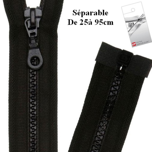 Fermeture 75cm marron foncé séparable pour blouson de la marque eclair-prestil z54.