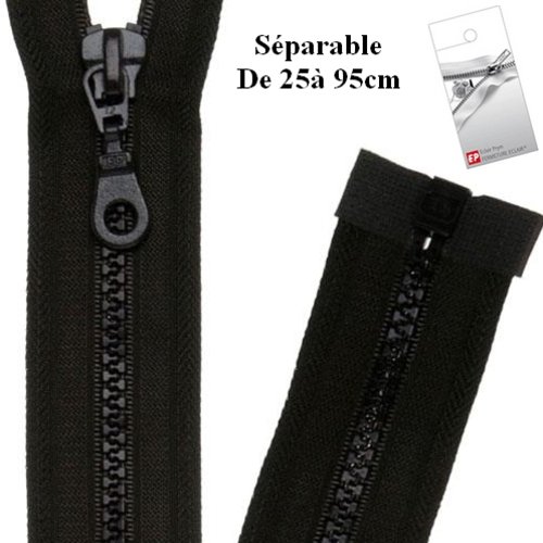 Fermeture 80cm marron foncé séparable pour blouson de la marque eclair-prestil z54.