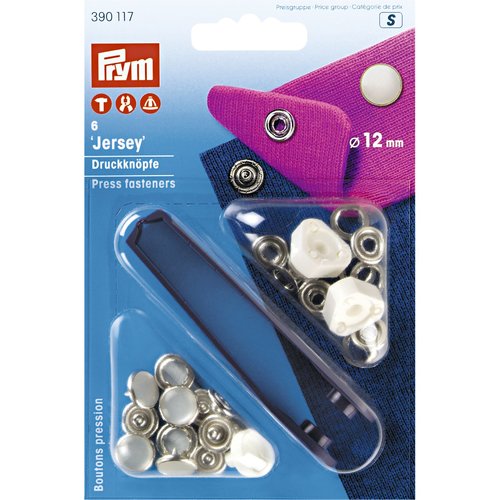 Boutons pression jersey calotte nacre, diamètre 12 mm - prym 390117