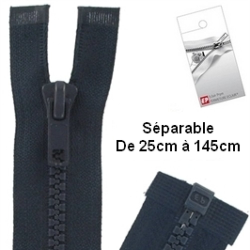 Fermeture eclair 80cm marine séparable pour blouson de la marque eclair-prestil z54.