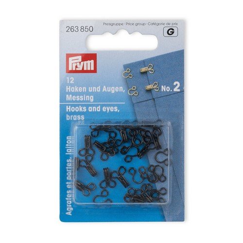 Boite de 12 agrafes couture noires- longueur 10 mm prym 263 850
