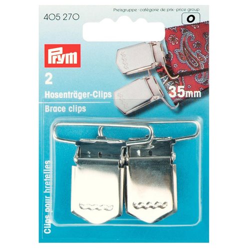 Clips pour bretelles argentés 35mm prym 405270