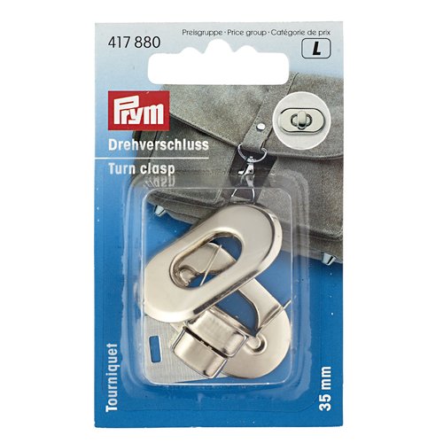 Fermoir tourniquet pour sac argenté prym 417880
