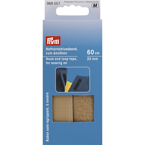 Ruban auto-agrippant à coudre 20mm beige prym 968557