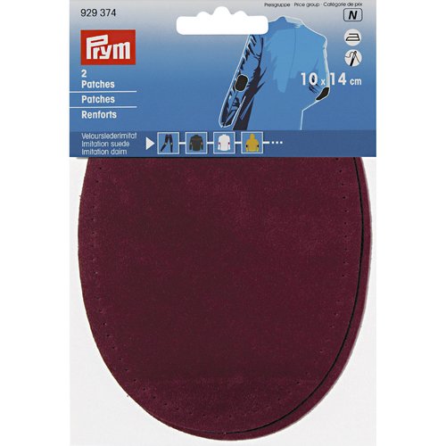 Renfort coude genou 10x14cm bordeaux thermocollants et/ou à coudre prym 929374