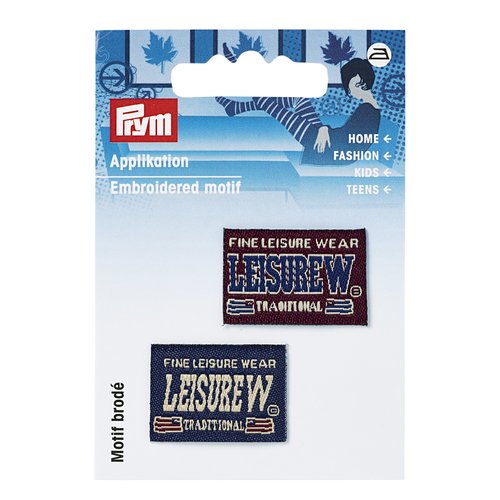 Motifs thermocollants jeanslabel, bleu/rouge, leisure wear prym 925687
