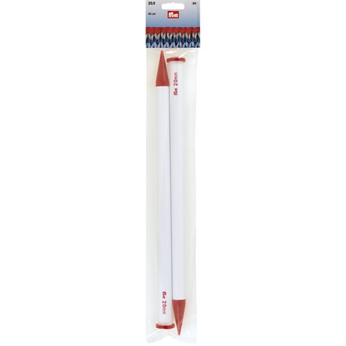 Aiguilles à tricoter à boule plastique n°20 40cm prym 218235