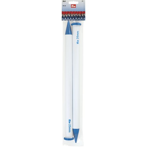 Aiguilles à tricoter à boule plastique n°25 40cm prym 218236