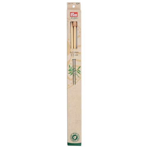 Aiguilles à tricoter à boule bambou prym 1530, 33cm, 6,00mm prym  222119