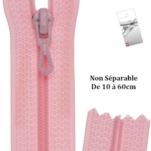 Fermeture eclair rose 55cm non séparable z51 pour pantalon et jupe