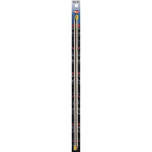Aiguilles à tricoter à boule aluminium argenté n°3,5 40cm prym 191609